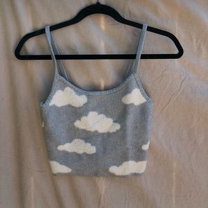 Bought from PacSun- Kylie & Kendall collection. Crop top blue with white clouds